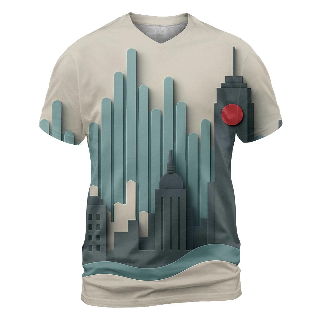 Paper Cut City Skyline Soundwave designer pattern shirts