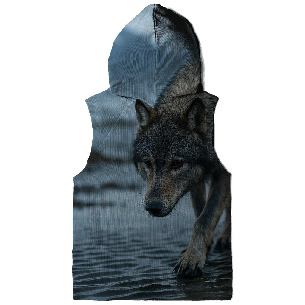 Coastal Wolf Tracking Line In The Alaskan Tidelands premium hoodies