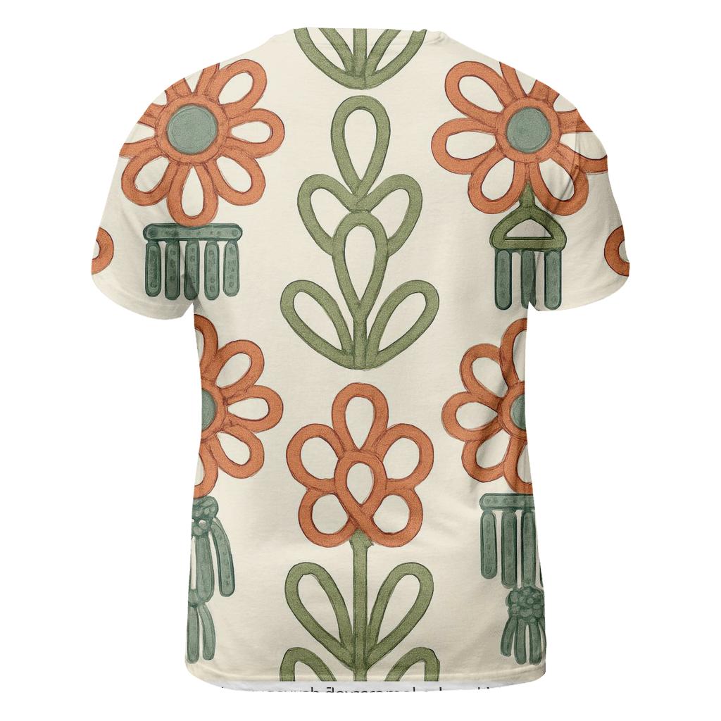 Macrame Floral Medallion Repeat statement graphic shirts