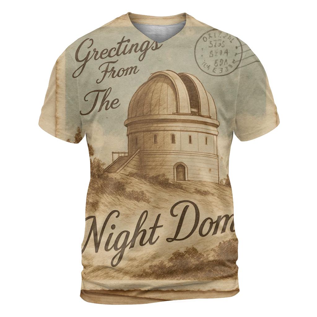 Sepia Observatory Postcard Collage trendy printed shirt styles