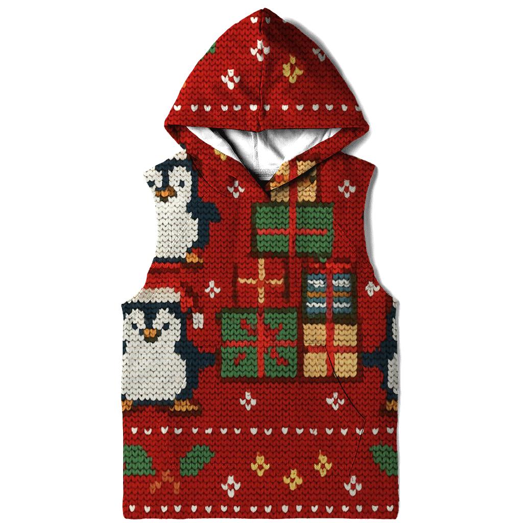 Penguin Present Pyramid Panel Design hoodie designs