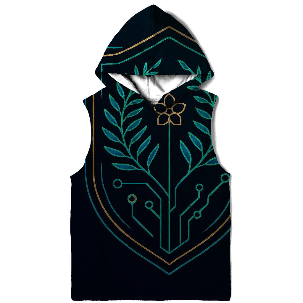 Aurora Circuit Botanical Crest premium hoodies