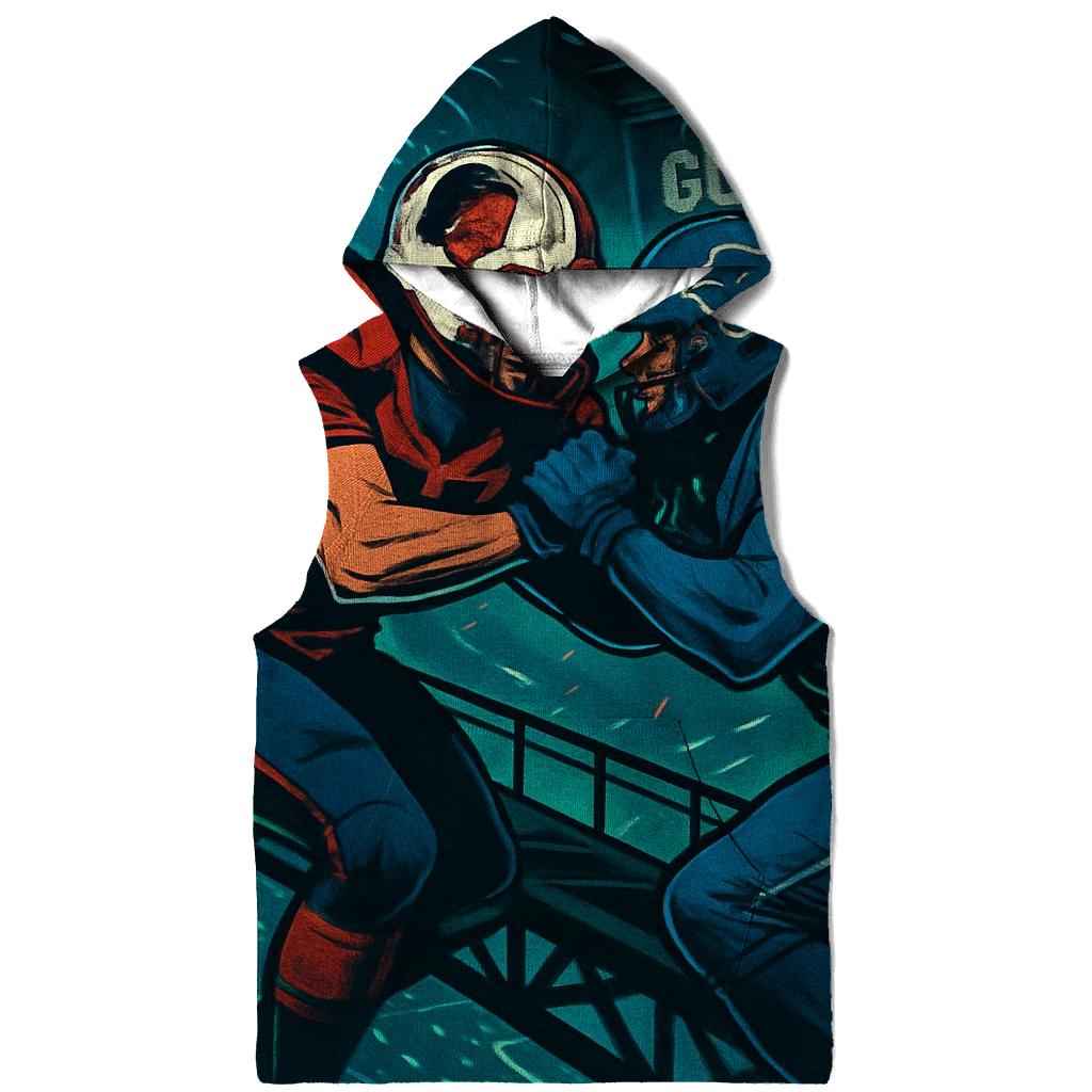 Rooftop Rumble Above Wrigley Streetlights embroidered hoodies