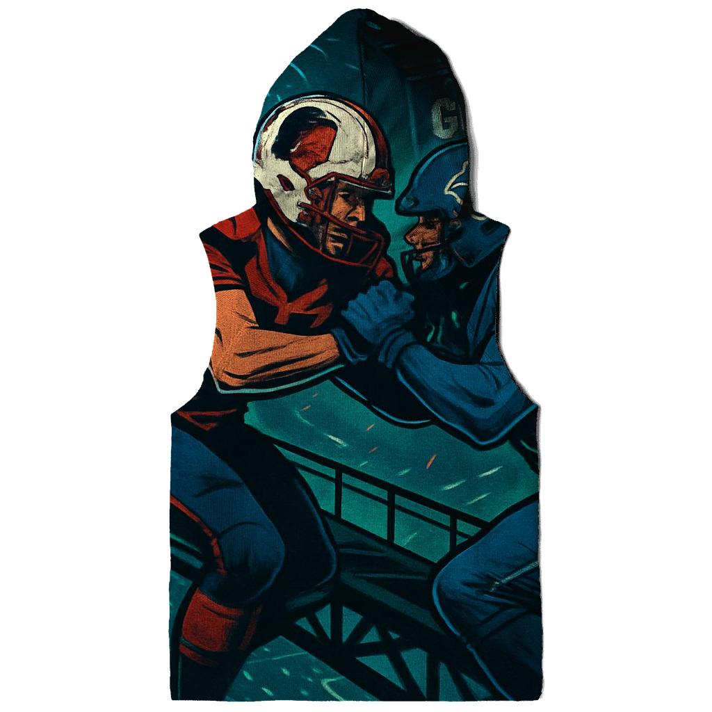 Rooftop Rumble Above Wrigley Streetlights embroidered hoodies