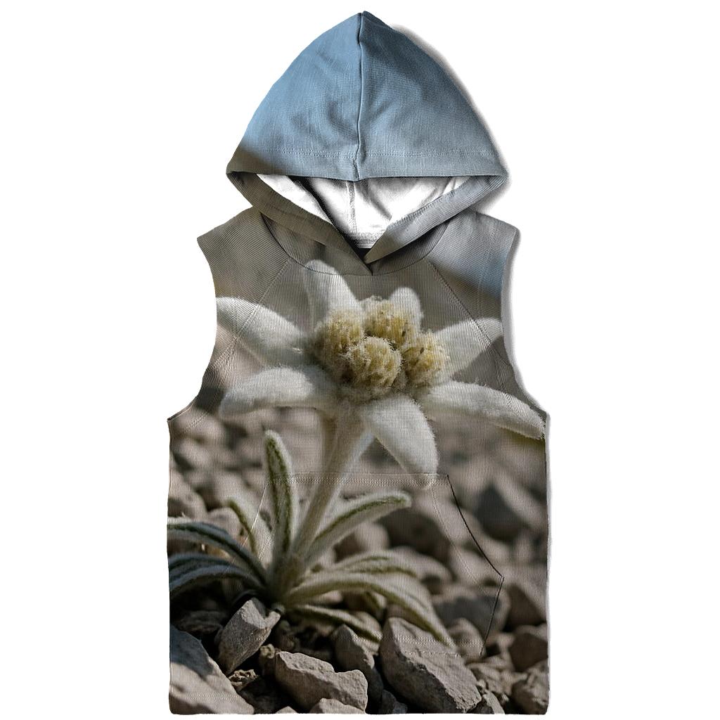Edelweiss On Alpine Limestone Scree embroidered hoodies