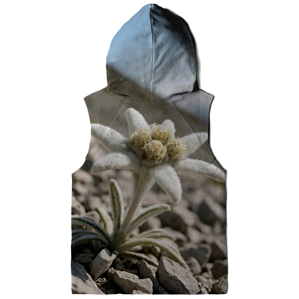 Edelweiss On Alpine Limestone Scree embroidered hoodies