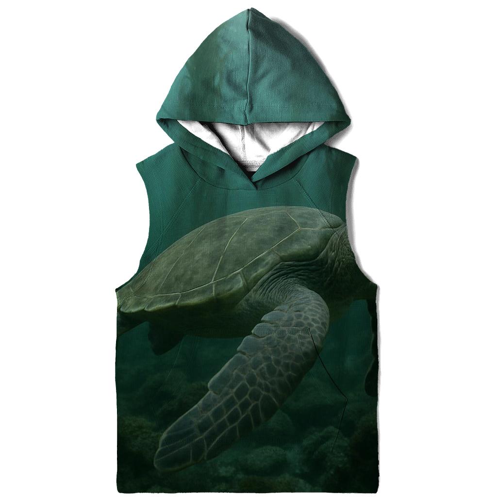 Kelp Forest Glide Green Sea Turtle designer hoodies