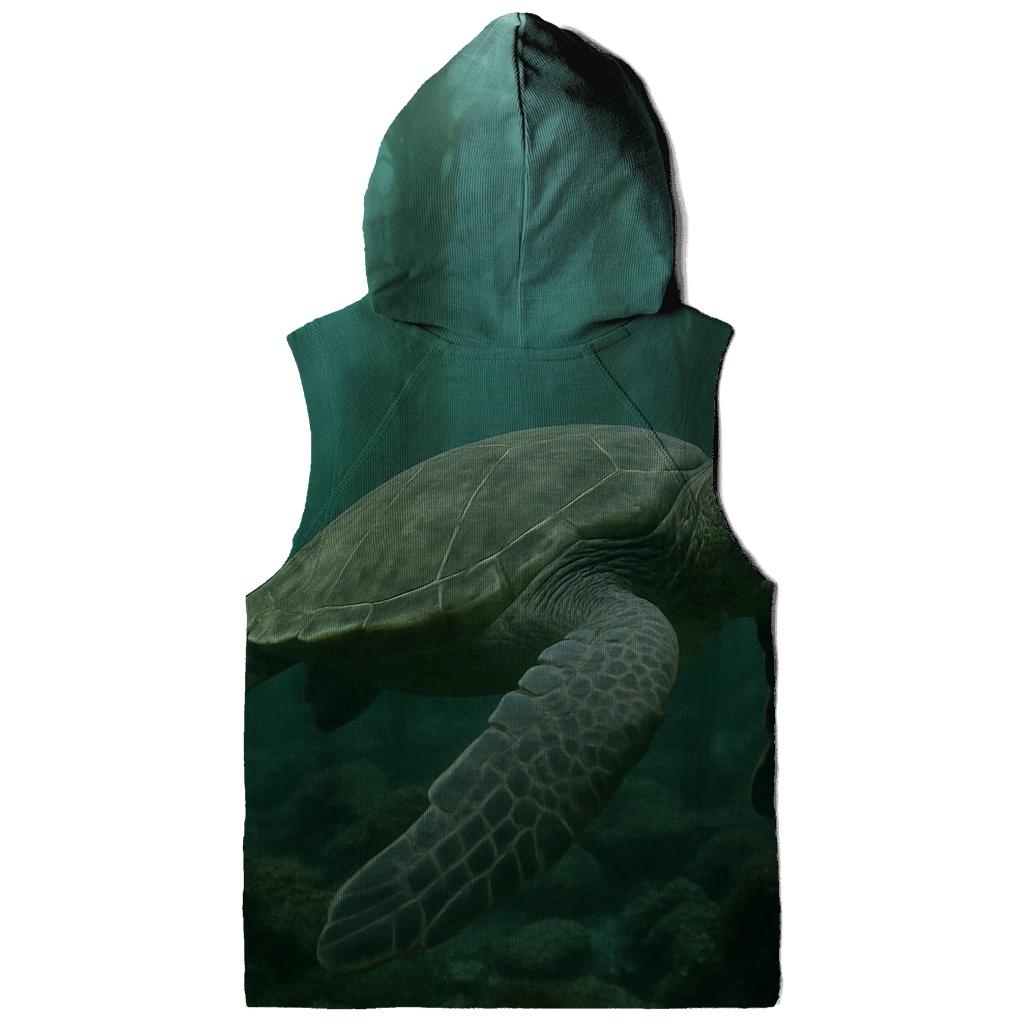 Kelp Forest Glide Green Sea Turtle designer hoodies