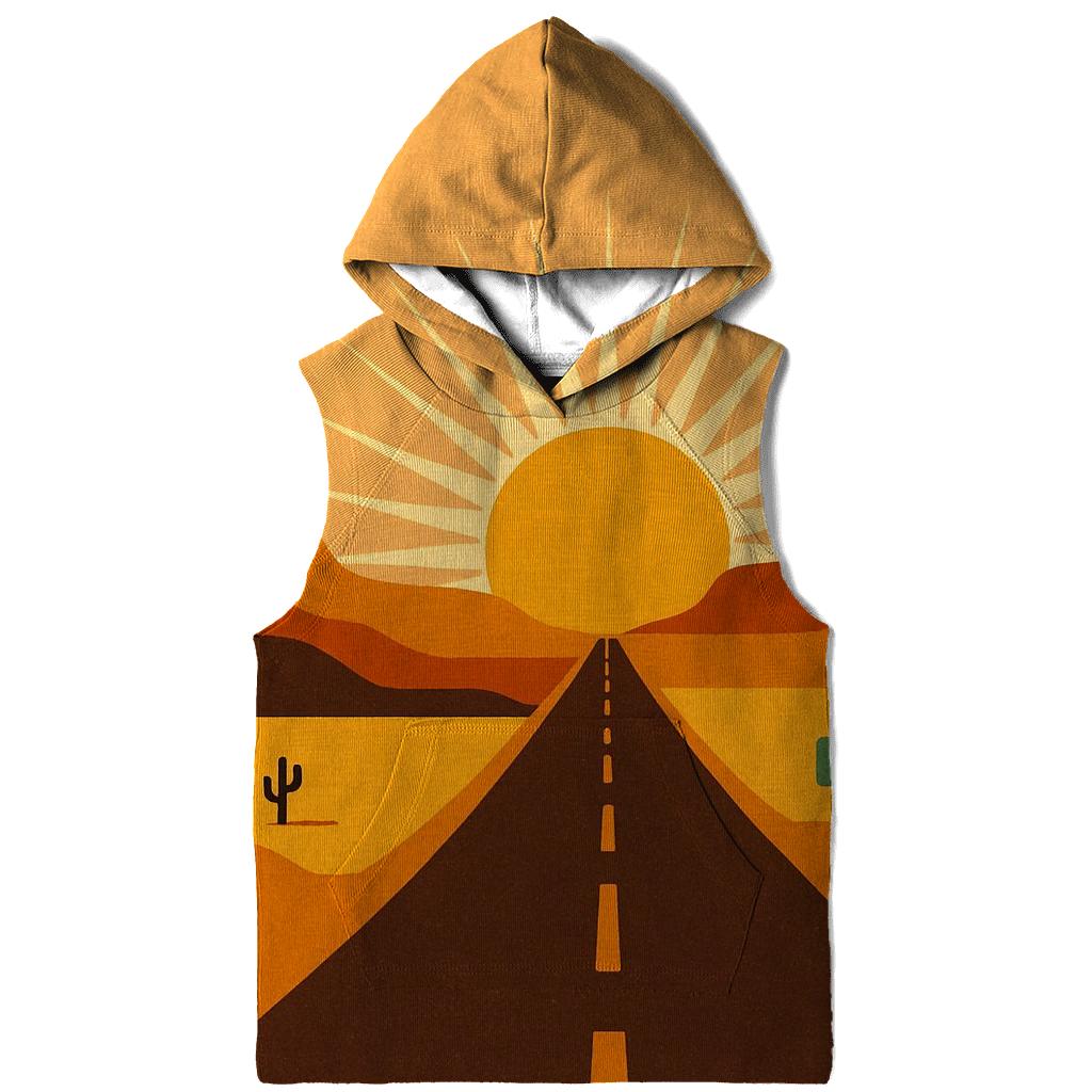 Desert Road Trip Sunburst Horizon pullover hoodies