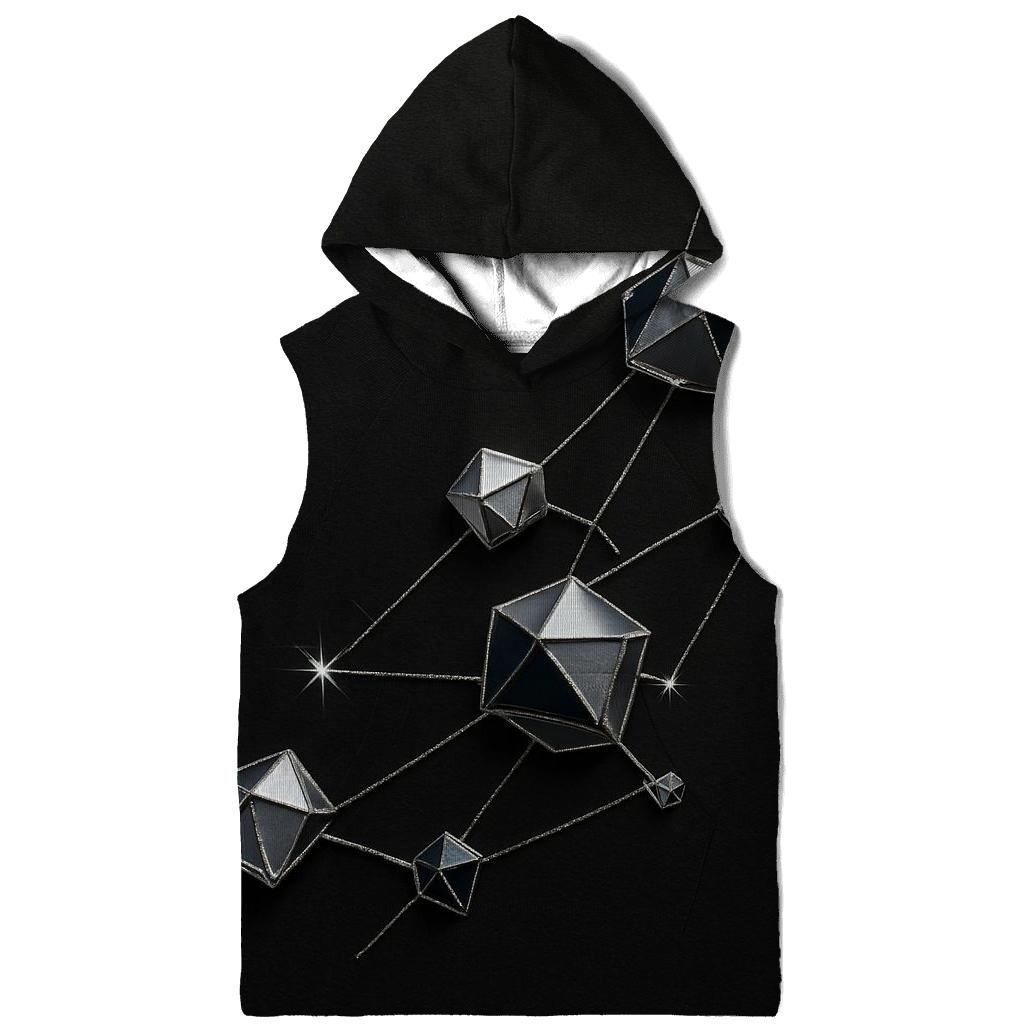 Charcoal Star Map Facets premium hoodies
