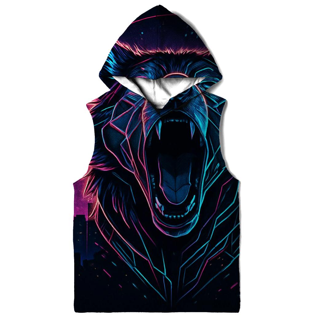 Neon Circuit Howl Wolf custom hoodies