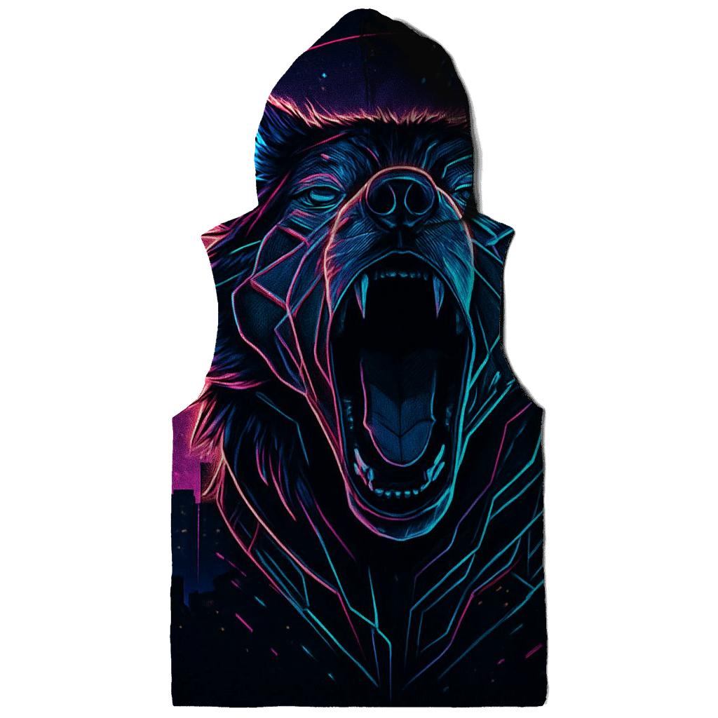 Neon Circuit Howl Wolf custom hoodies