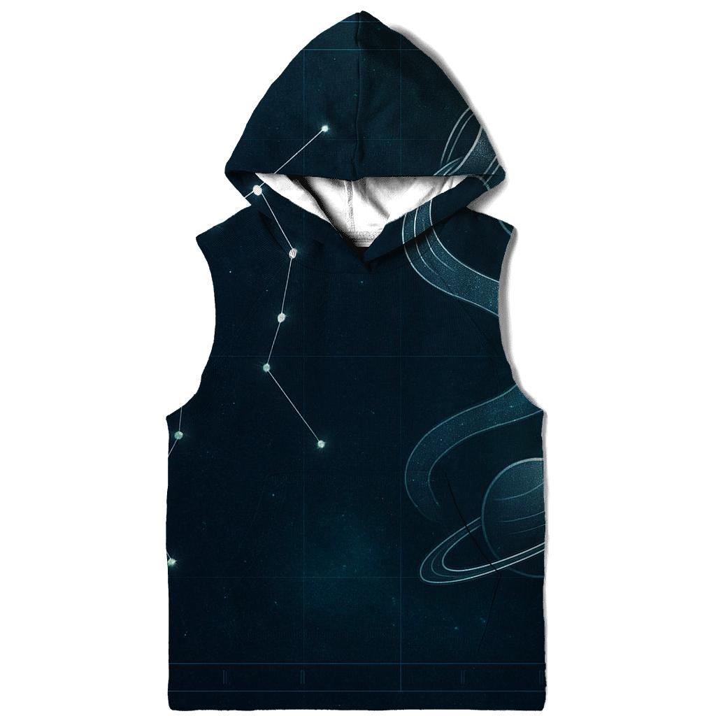 Aquarius Orbital Water Bearer Blueprint embroidered hoodies