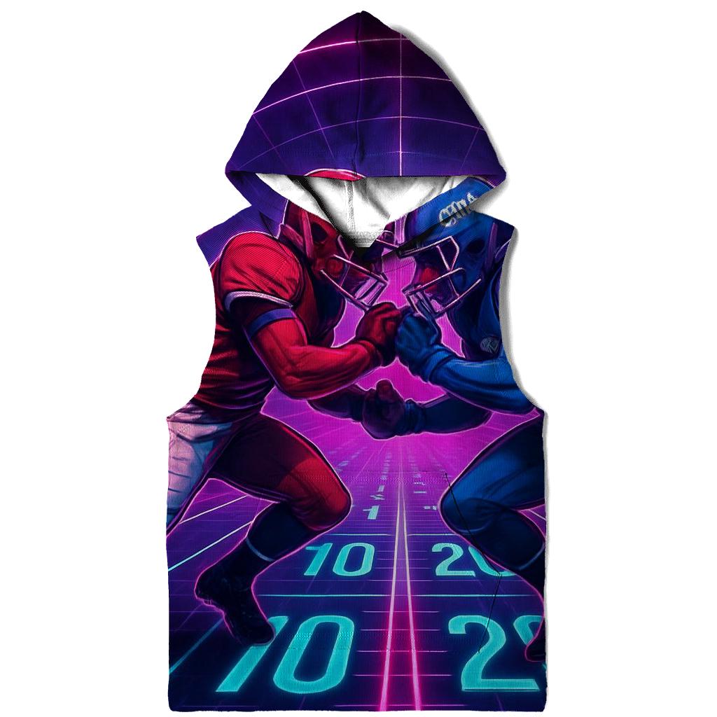 Neon Tunnel Faceoff Through Time Dilation designer hoodies
