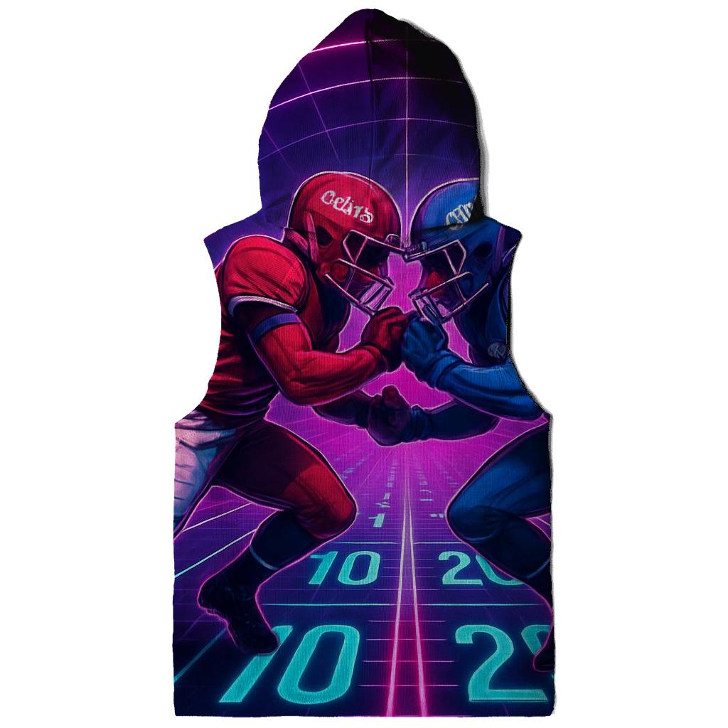 Neon Tunnel Faceoff Through Time Dilation designer hoodies