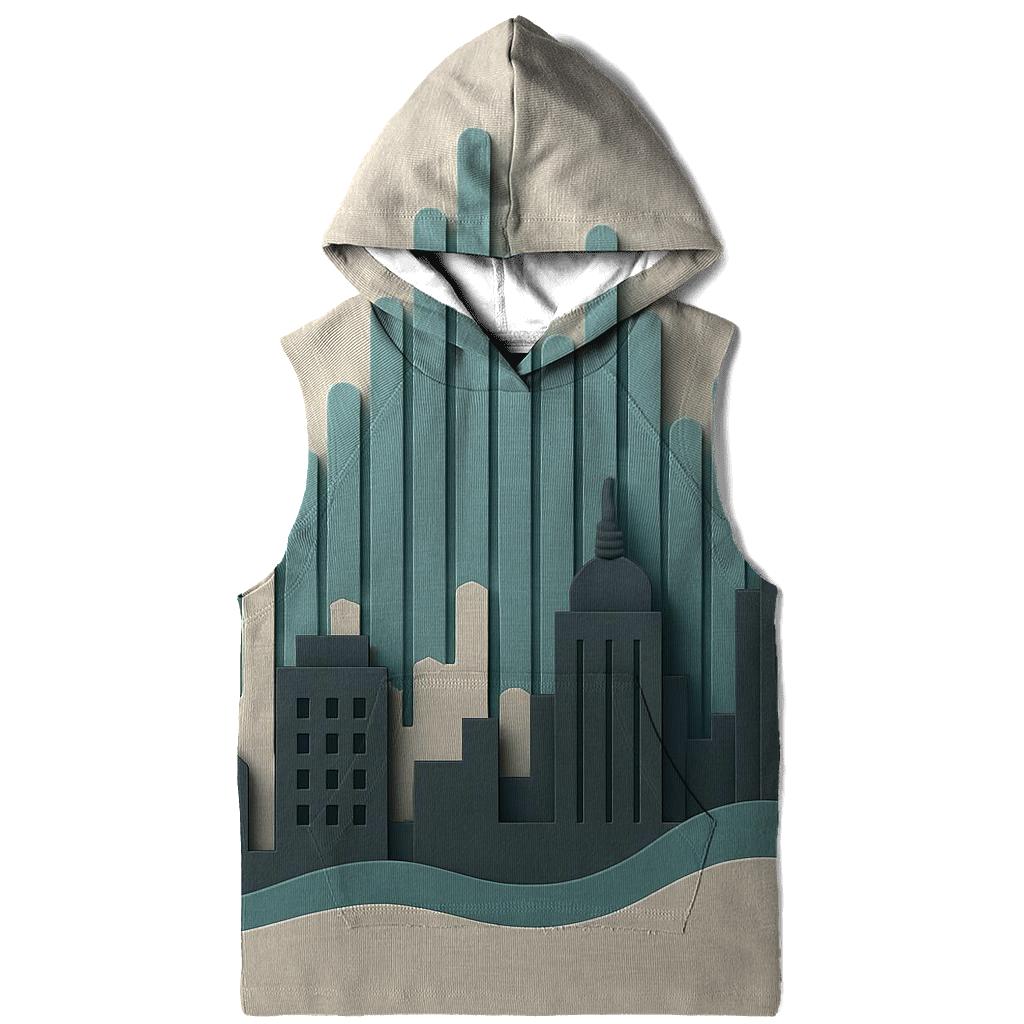 Paper Cut City Skyline Soundwave zip-up hoodies