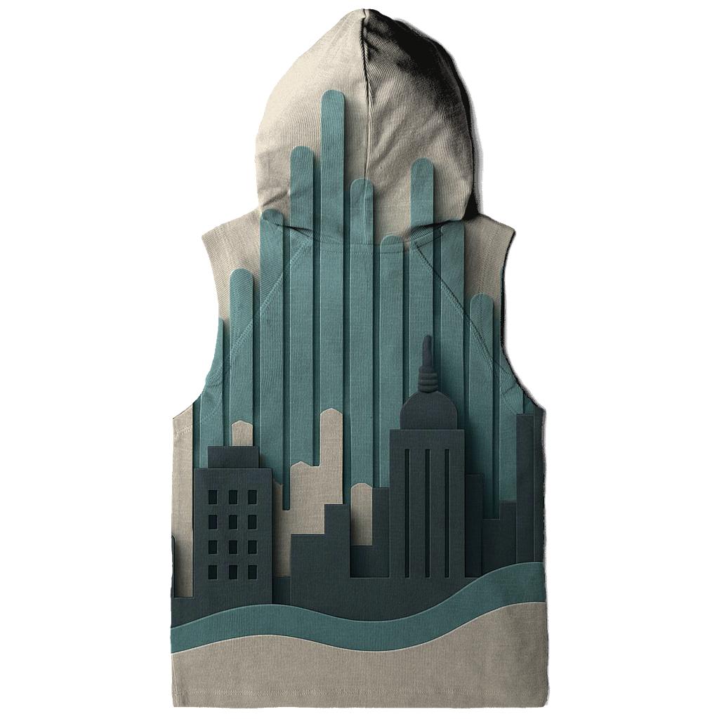 Paper Cut City Skyline Soundwave zip-up hoodies