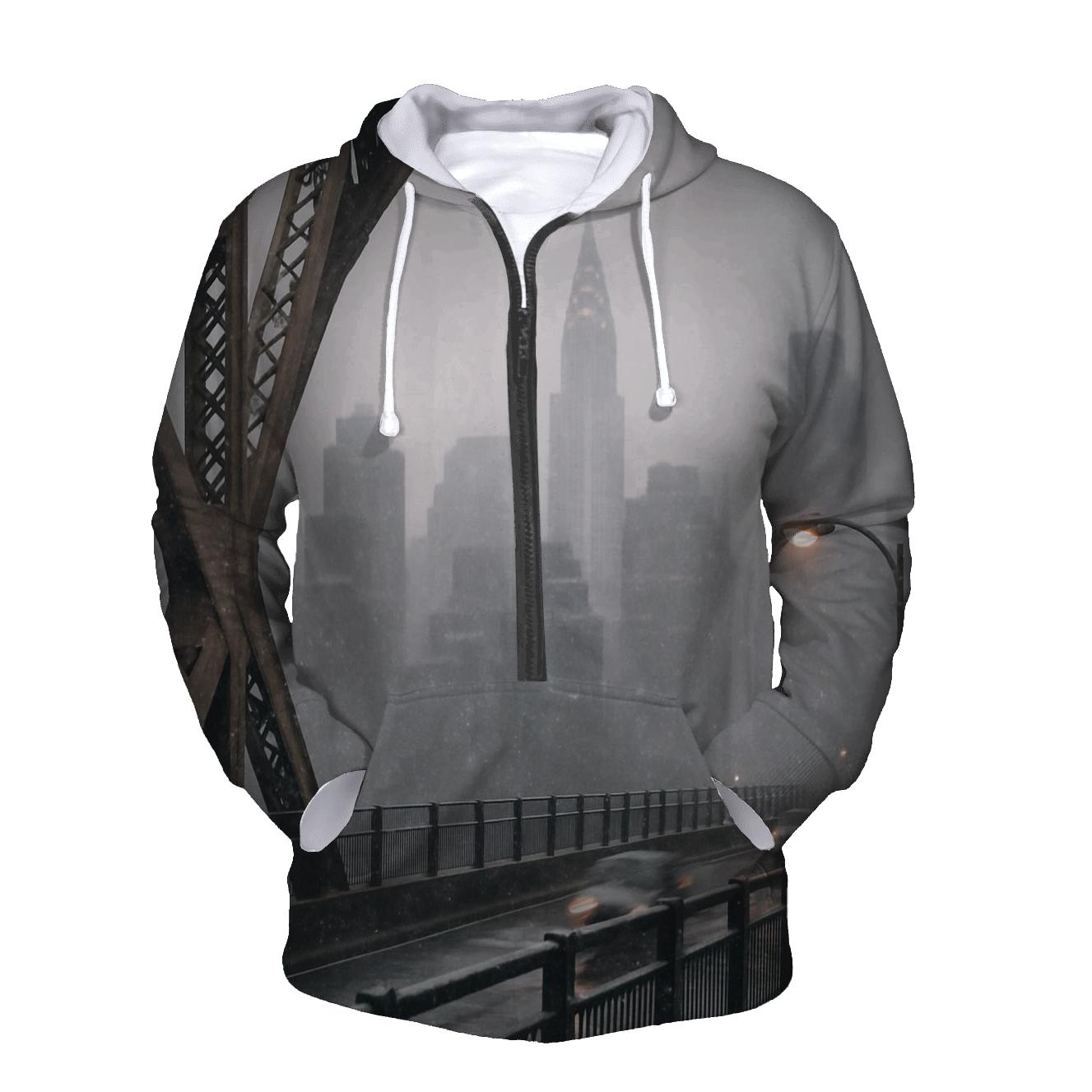 Snow Squall Over Midtown From Queensboro Bridge Walkway hoodie styles