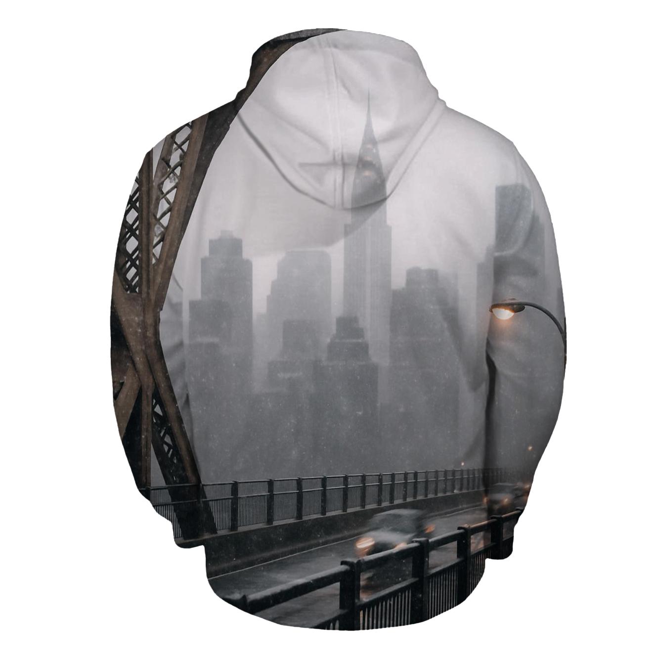 Snow Squall Over Midtown From Queensboro Bridge Walkway hoodie styles