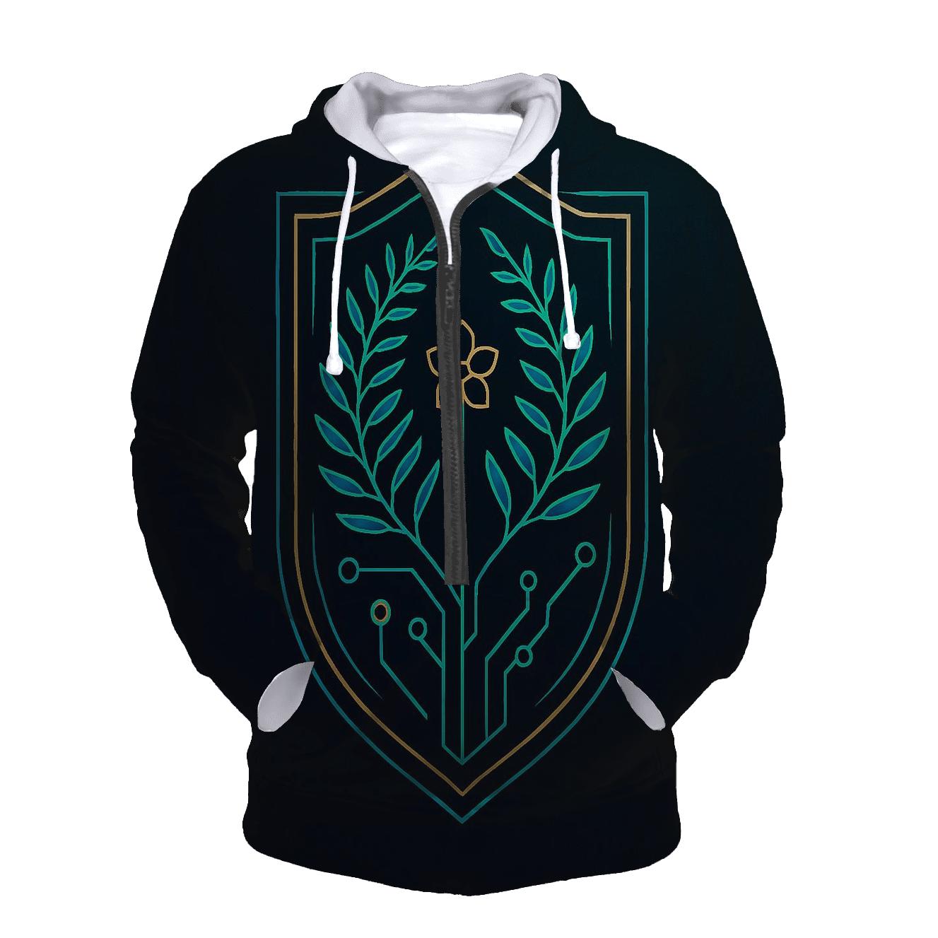Aurora Circuit Botanical Crest hoodies fashion