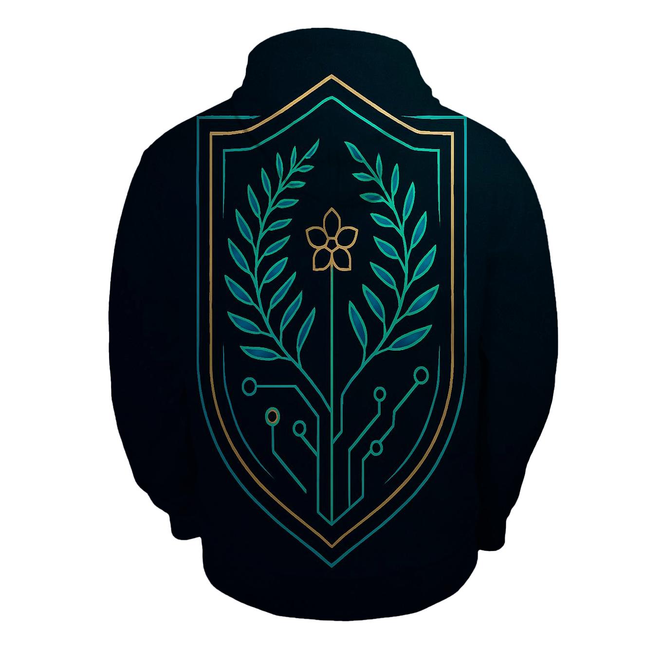 Aurora Circuit Botanical Crest hoodies fashion