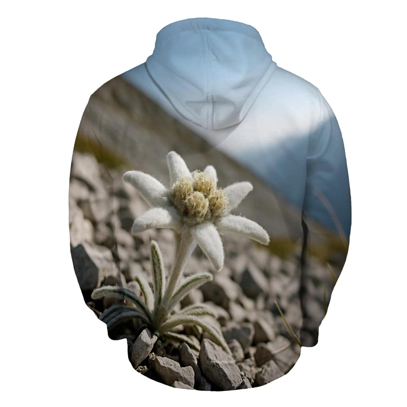 Edelweiss On Alpine Limestone Scree zip-up hoodies