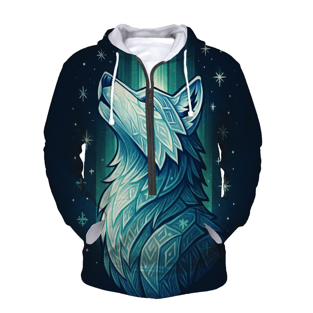 Aurora Runestone Wolf zip-up hoodies