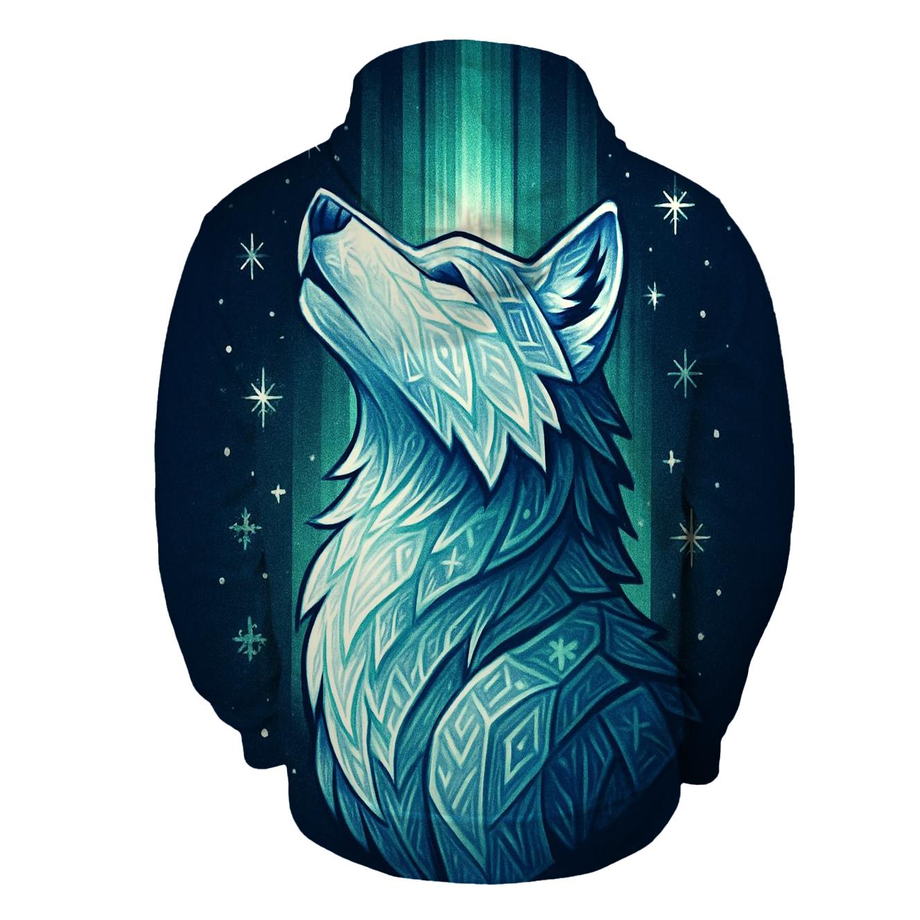 Aurora Runestone Wolf zip-up hoodies