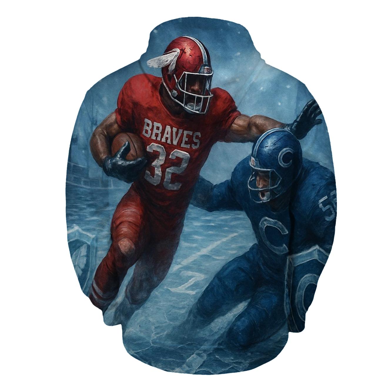Icebound Gridiron Clash In The Windy Harbor embroidered hoodies