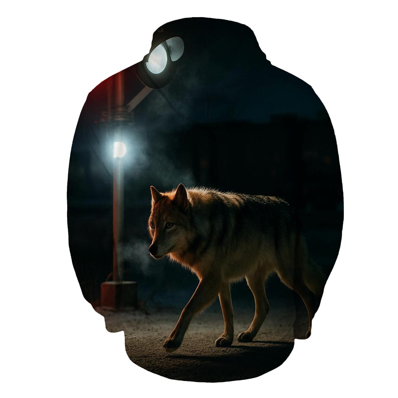 Night Crossing Under Arctic Rail Signals heavyweight hoodies