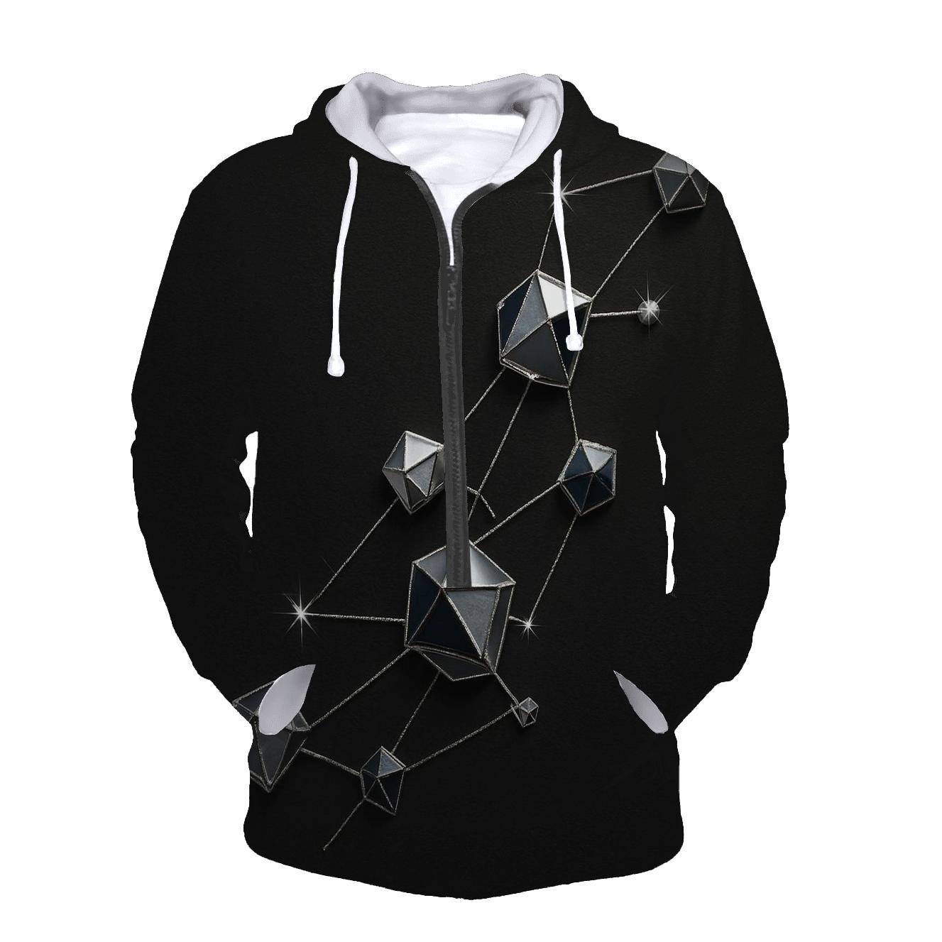 Charcoal Star Map Facets hoodie trends