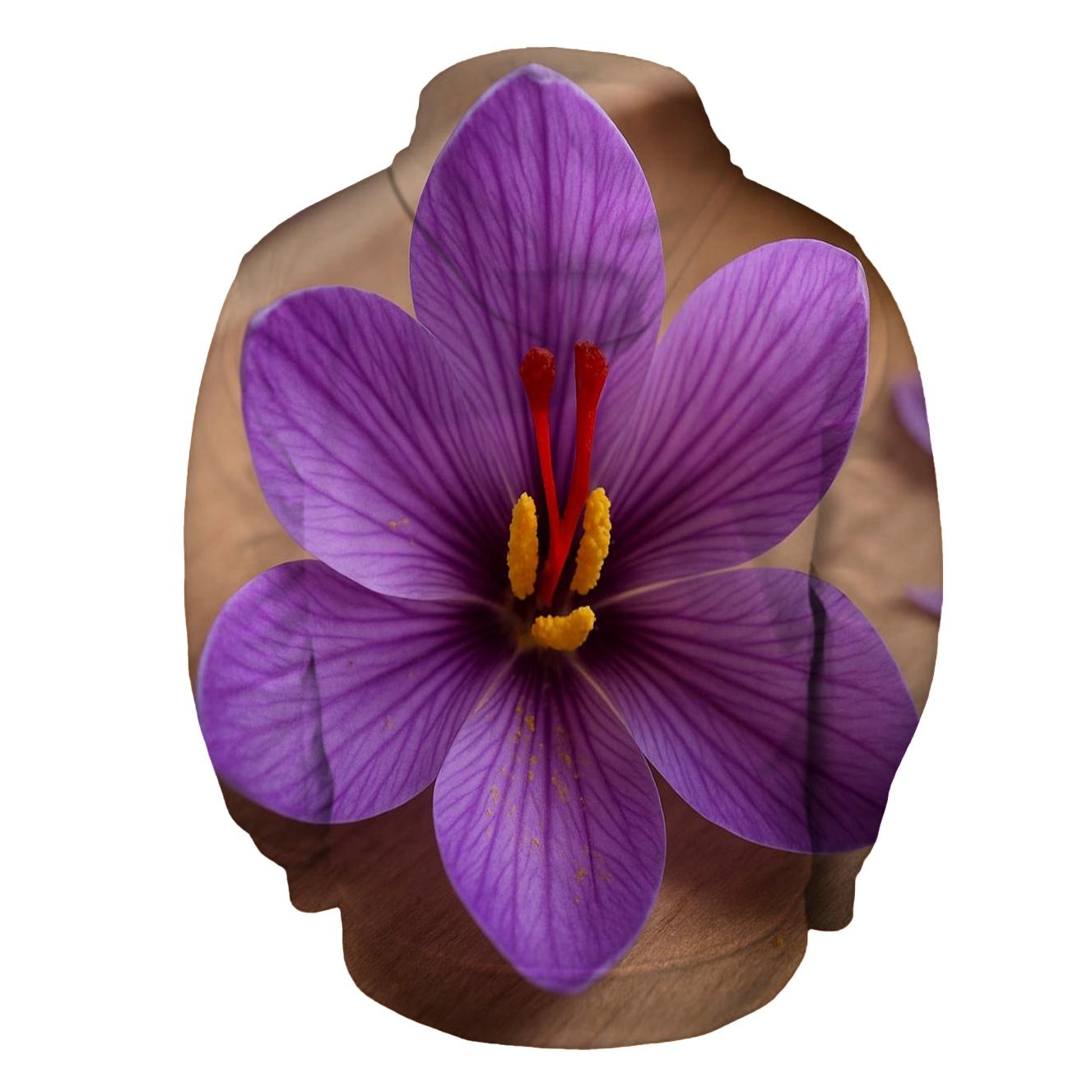 Saffron Crocus Harvest Stigma Detail printed hoodies