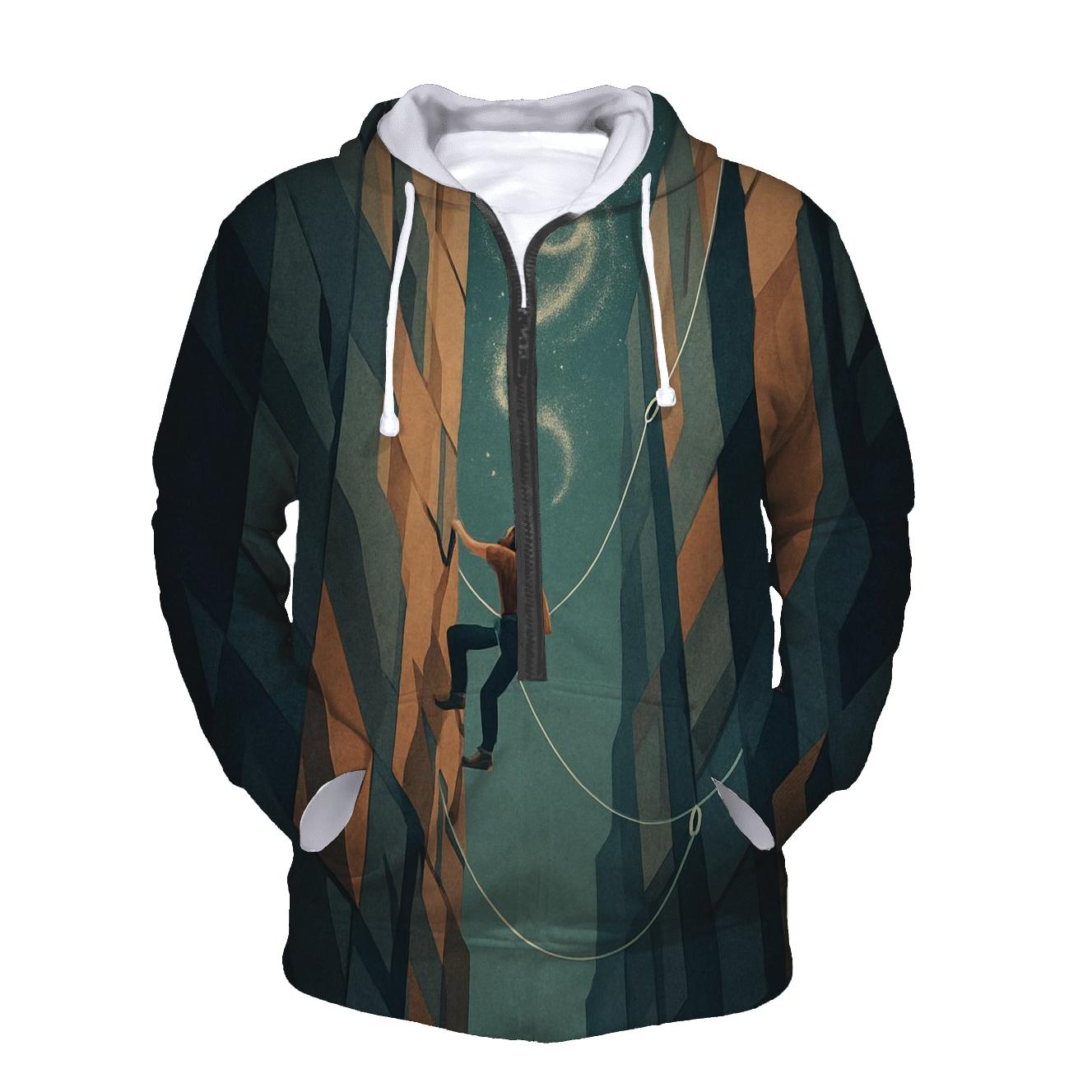 Gravity Well Rock Climbing Study premium hoodies