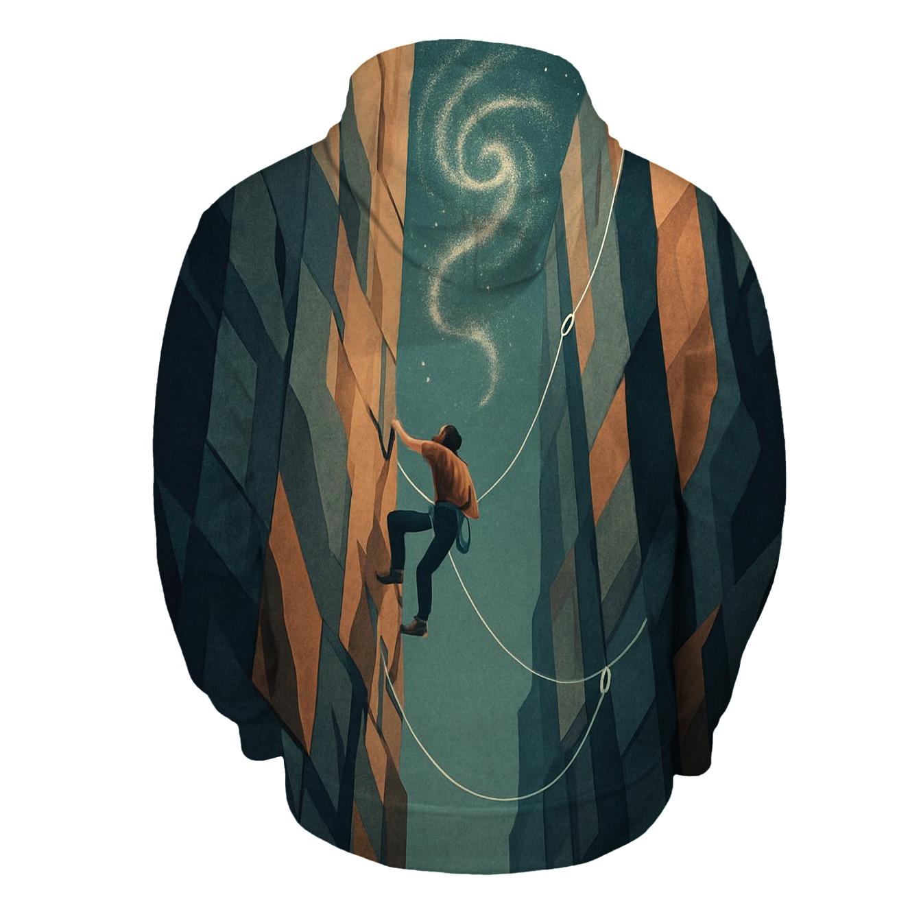 Gravity Well Rock Climbing Study premium hoodies