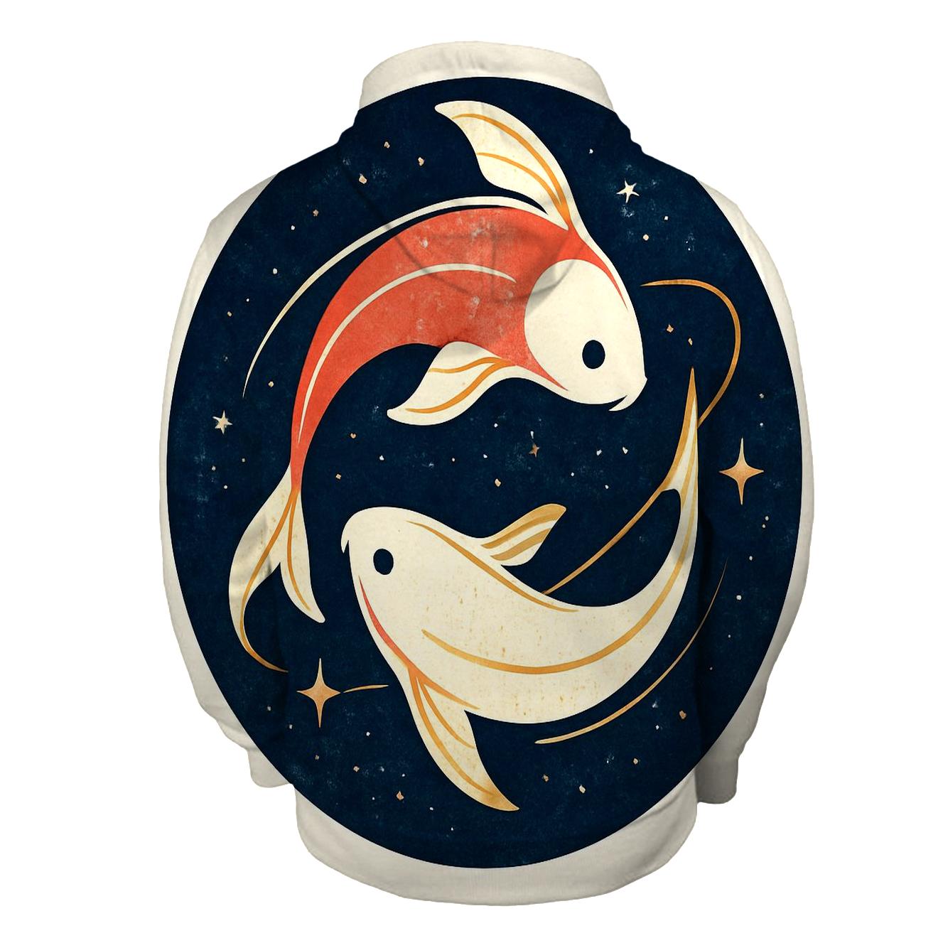 Koi Fish Orbit Yin Yang Emblem custom hoodies