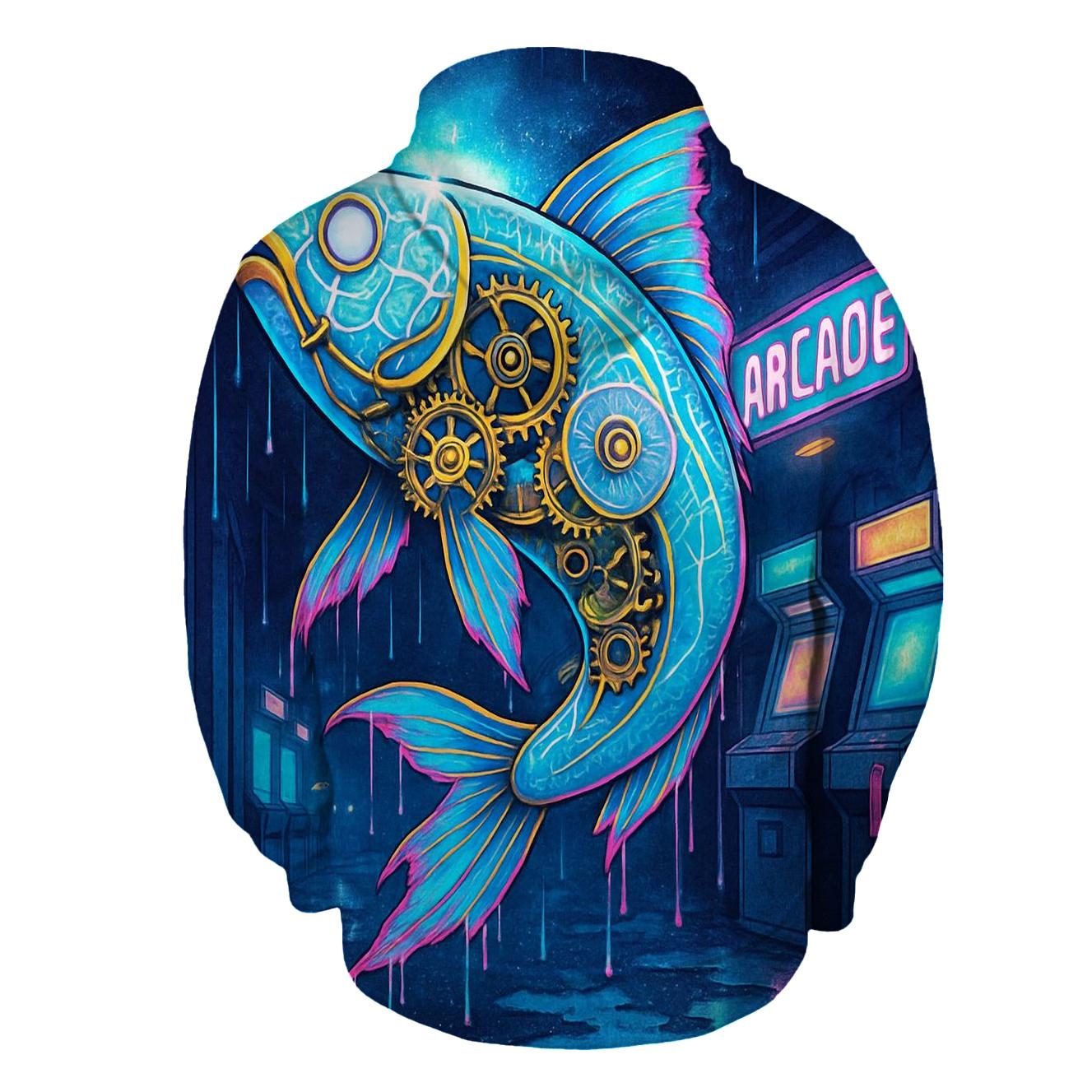 Clockwork Koi In A Rainstorm Arcade hoodies fashion