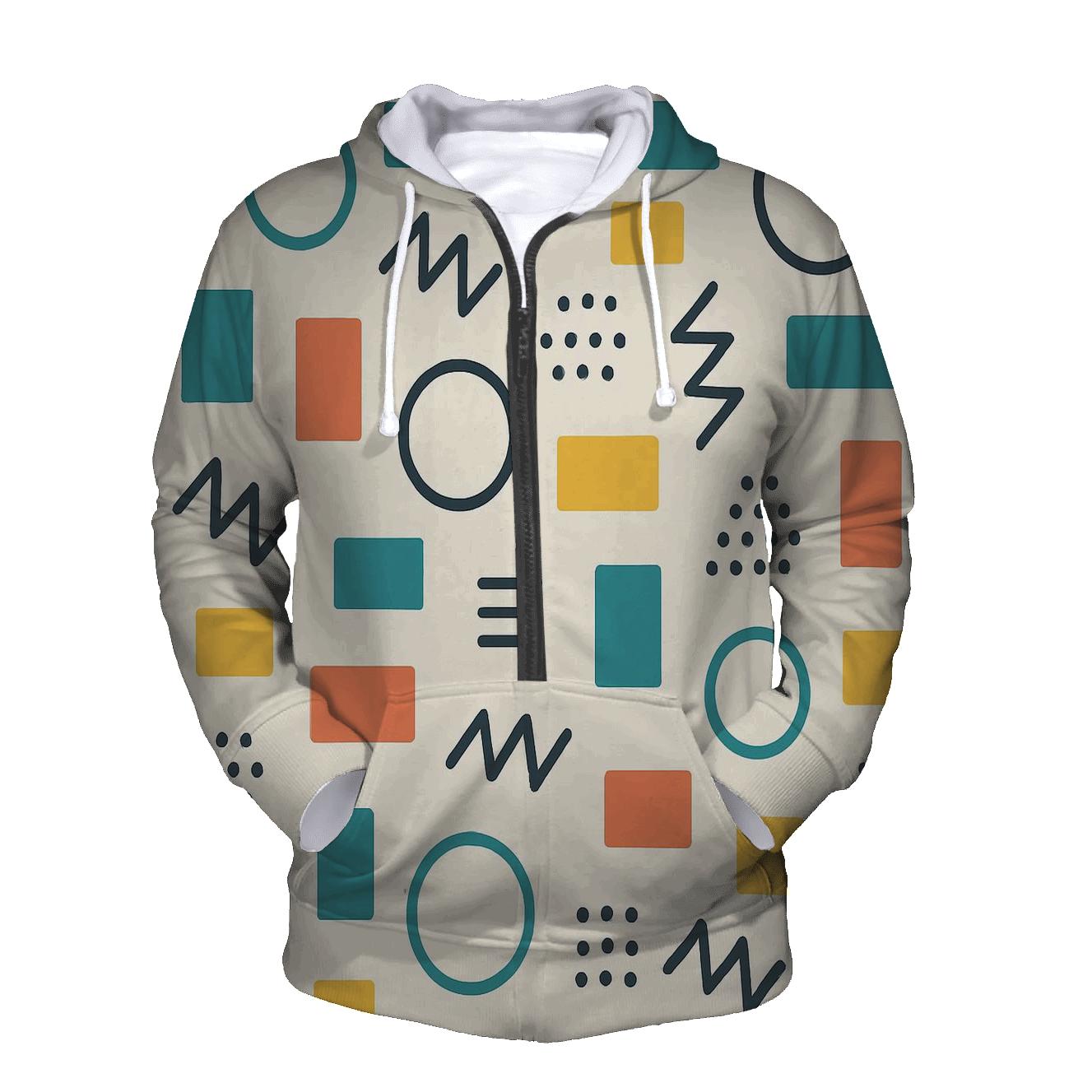 Memphis Space Station Tiles embroidered hoodies