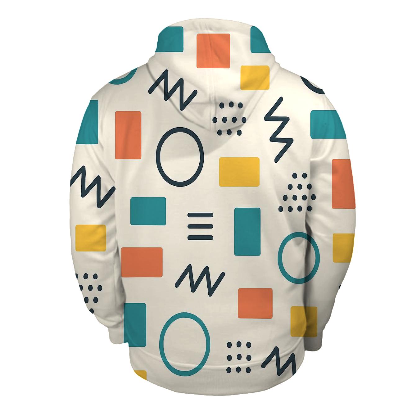 Memphis Space Station Tiles embroidered hoodies