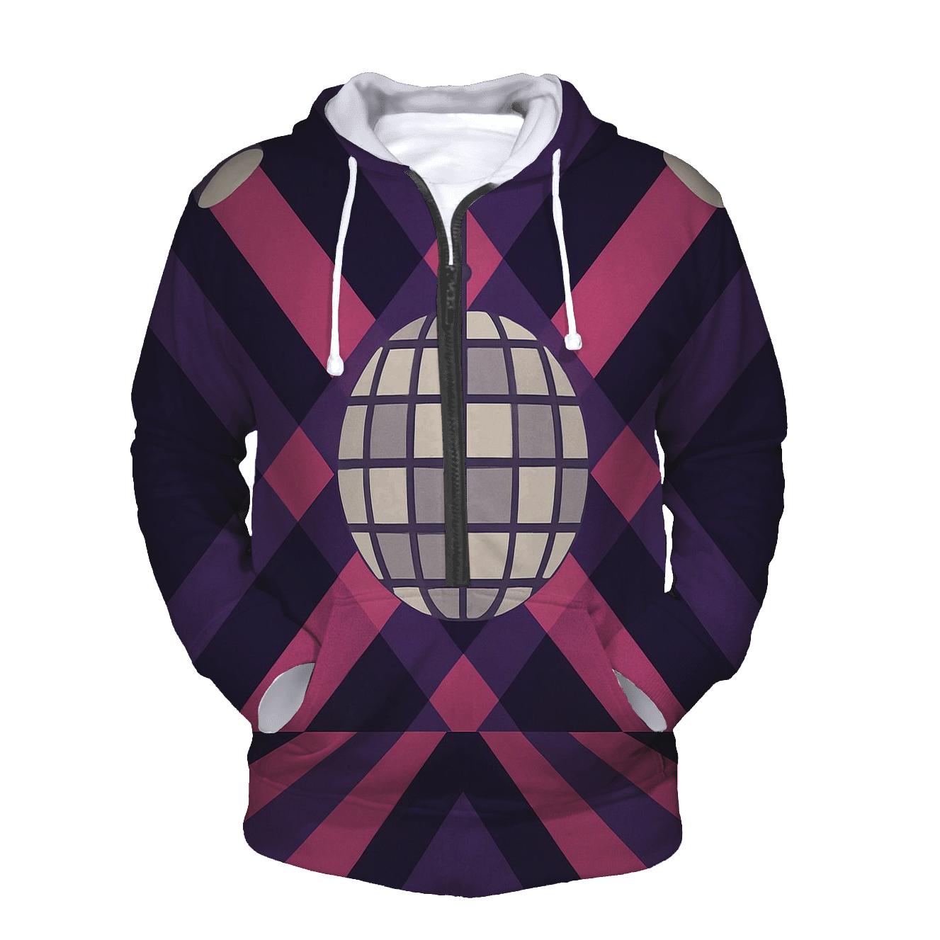 Disco Night Geometric Spotlight Grid lightweight hoodies