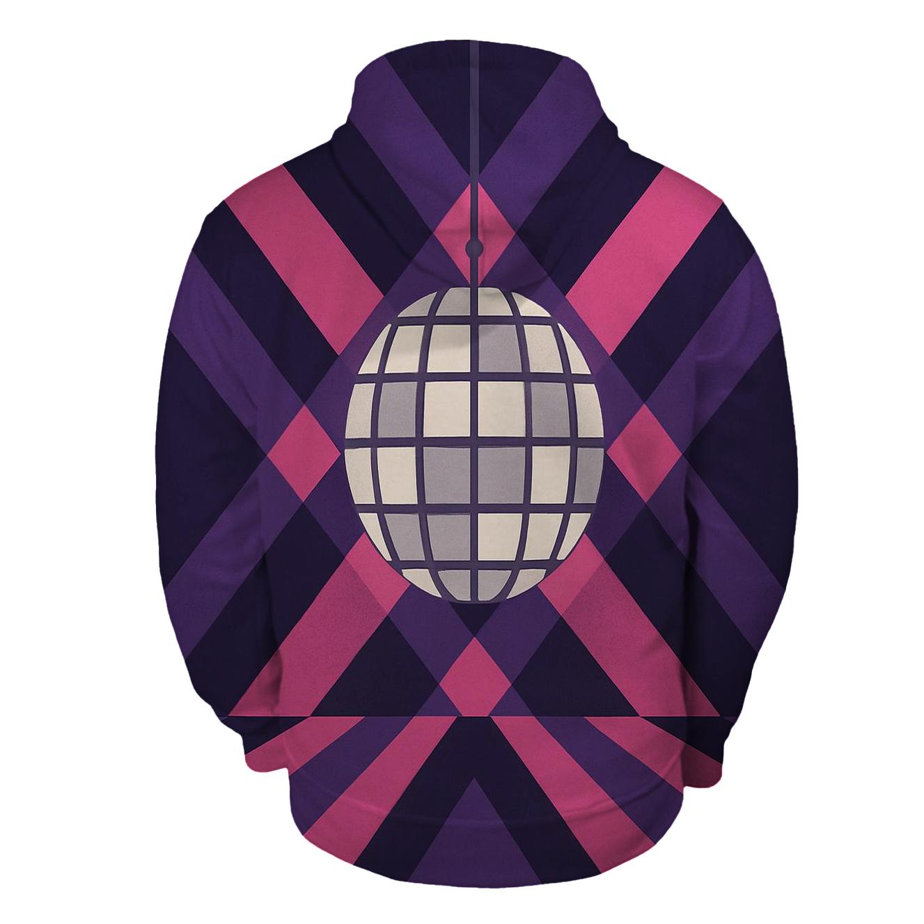 Disco Night Geometric Spotlight Grid lightweight hoodies