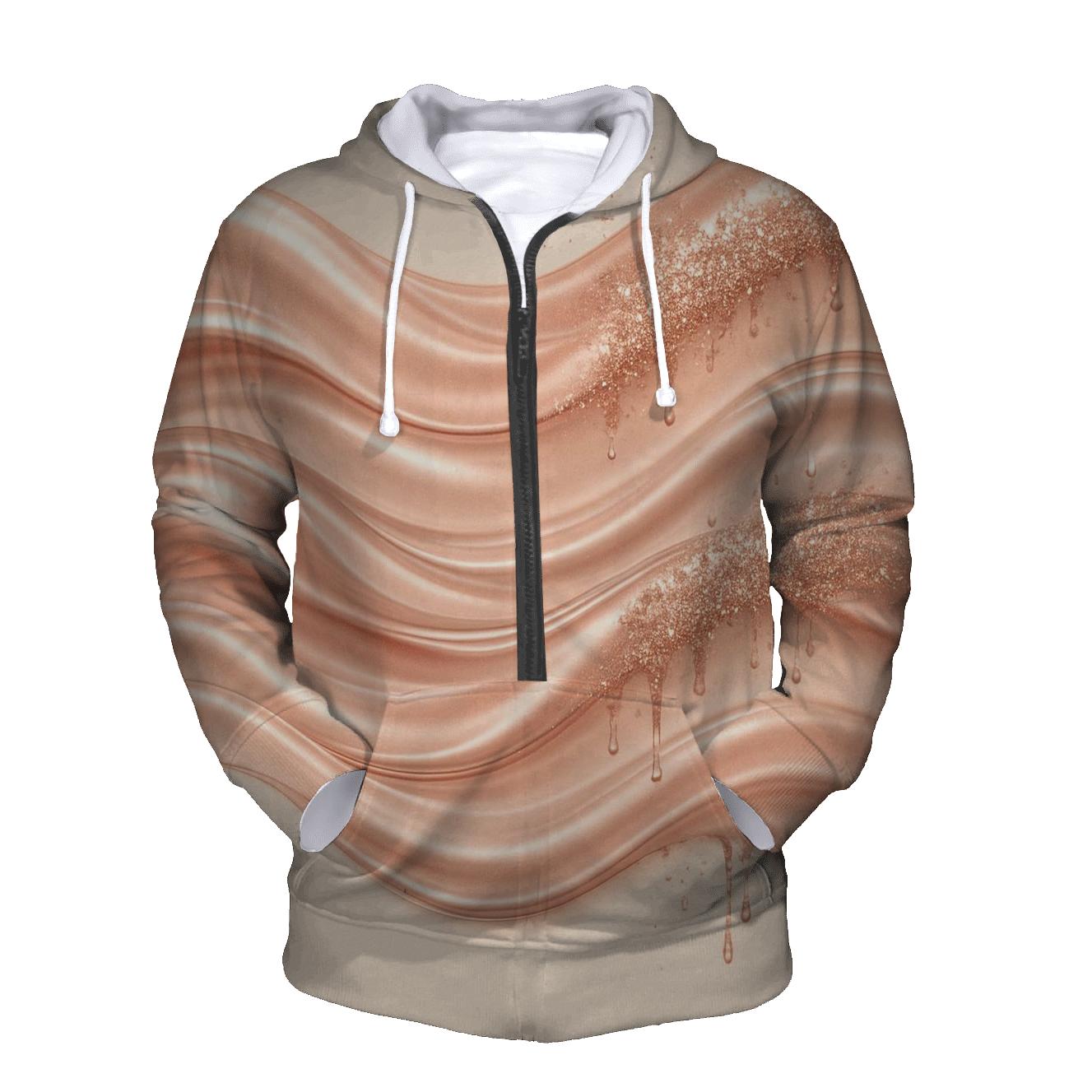 Rose Gold Shimmer Tides graphic hoodies