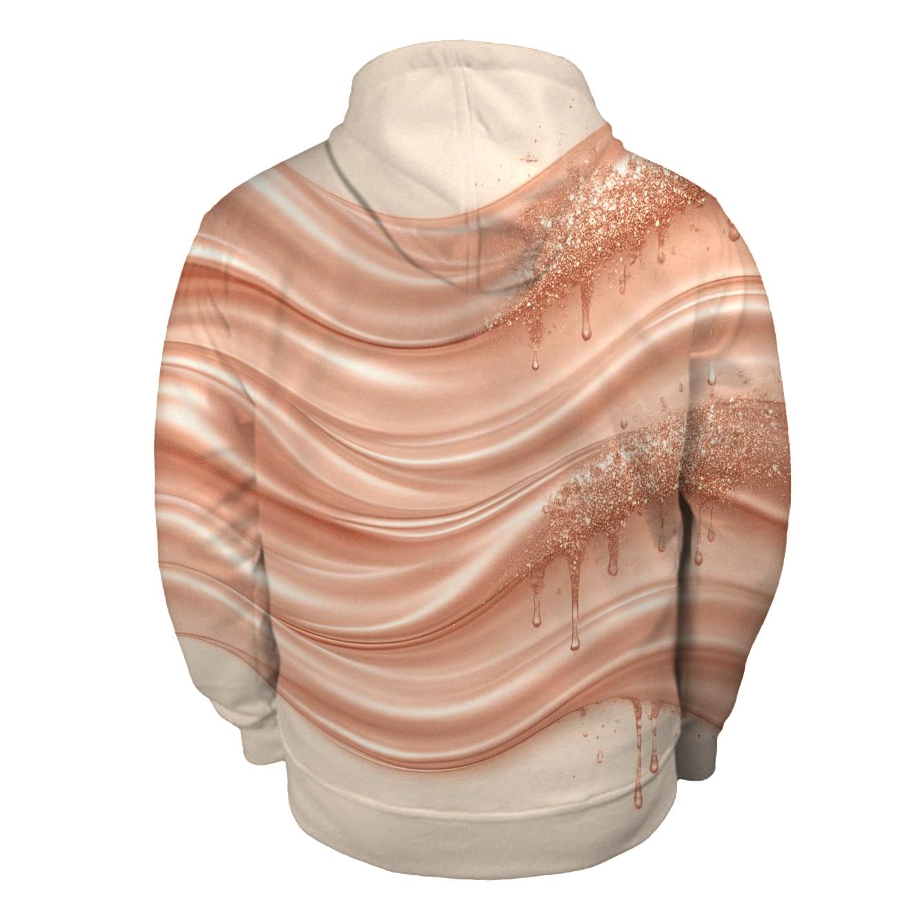 Rose Gold Shimmer Tides graphic hoodies