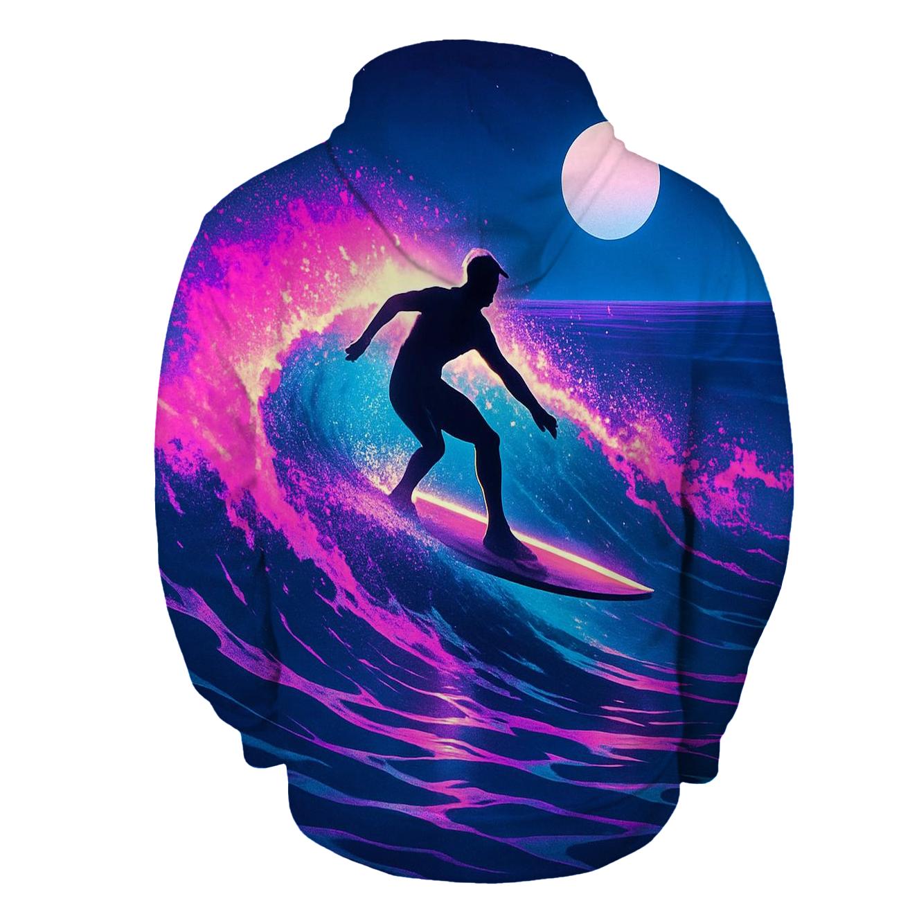 Neon Tides Longboard Surf Session zip-up hoodies
