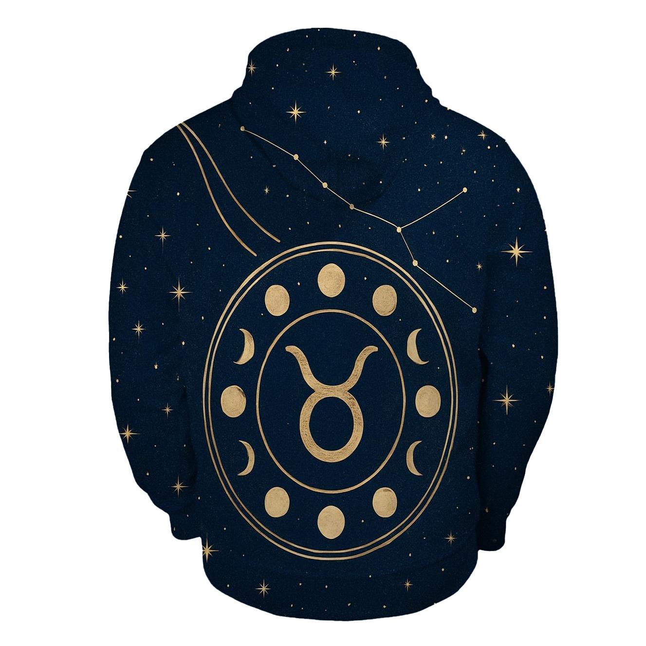 Taurus Hyades Bull Moon Phase Emblem zip-up hoodies