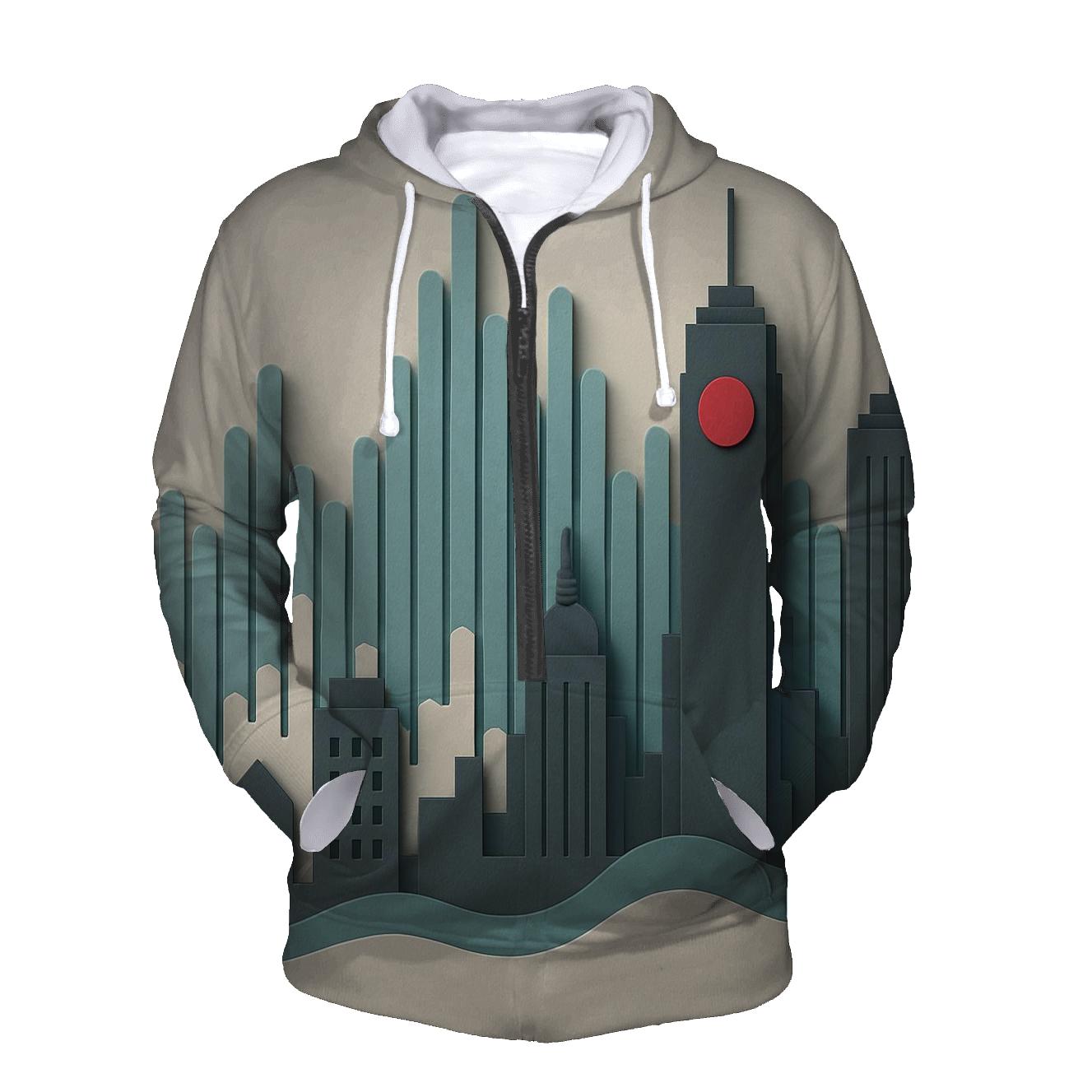 Paper Cut City Skyline Soundwave custom hoodies
