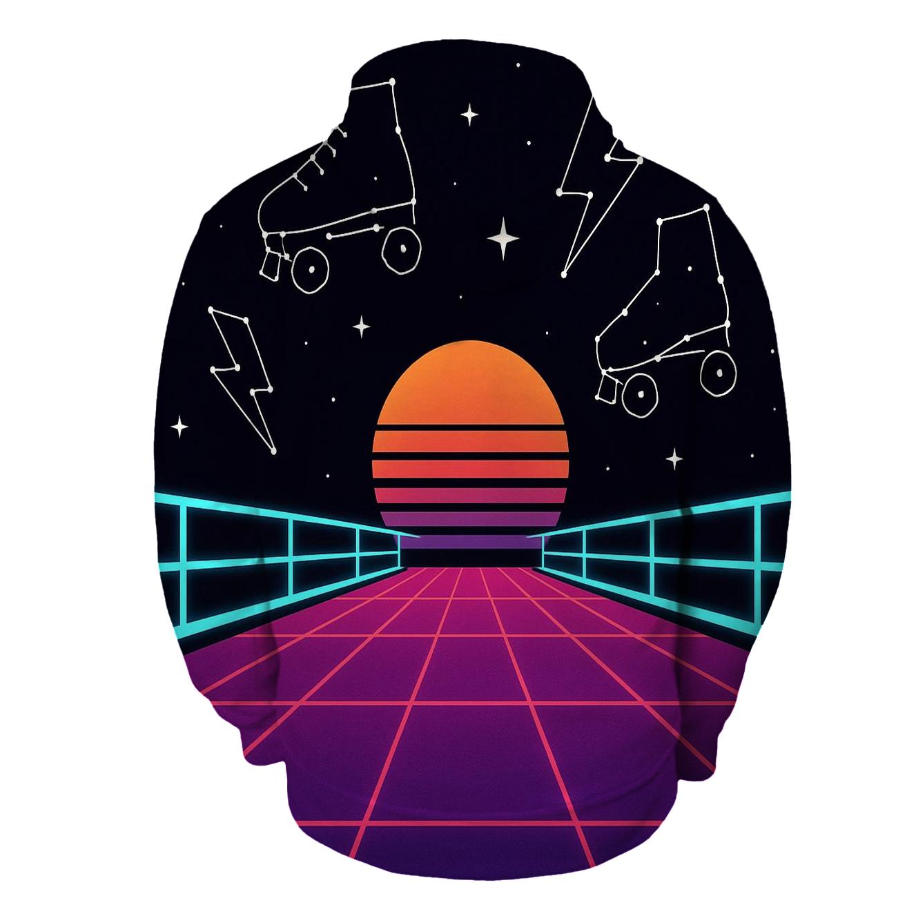 Neon Roller Rink Constellation printed hoodies