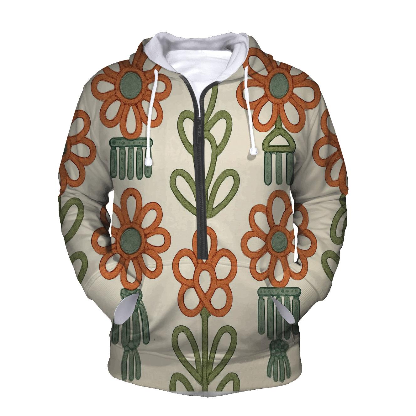Macrame Floral Medallion Repeat hoodies fashion