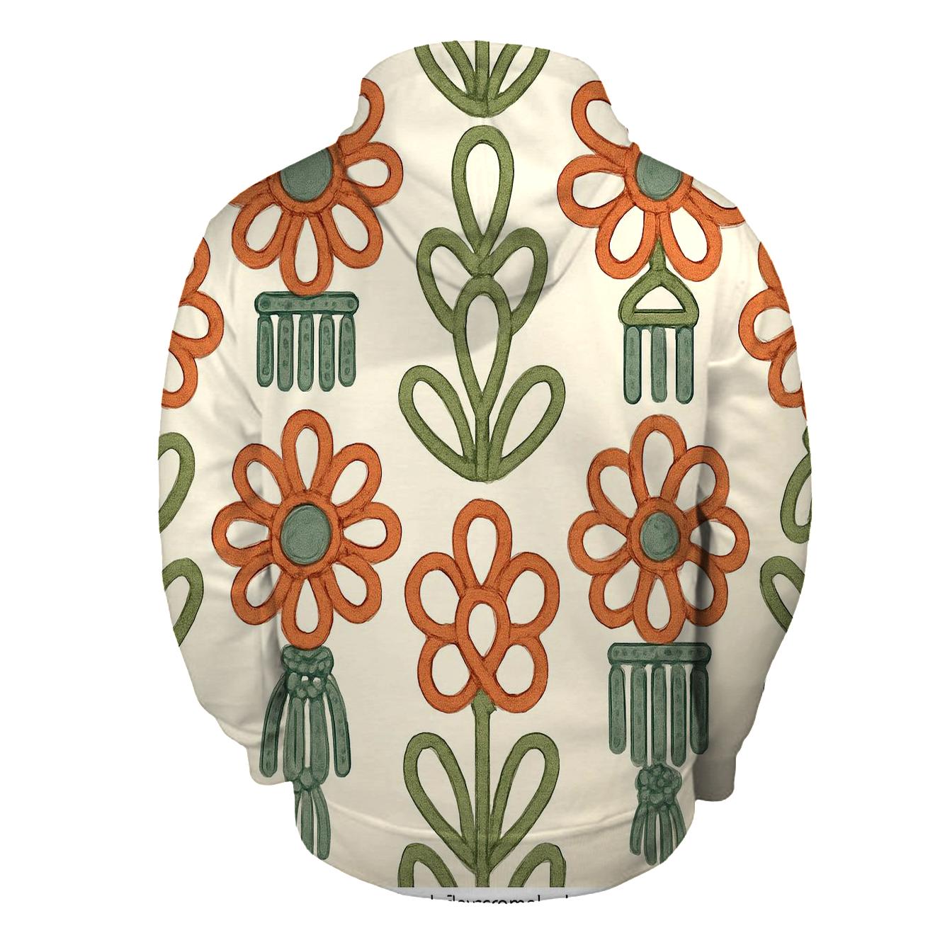 Macrame Floral Medallion Repeat hoodies fashion