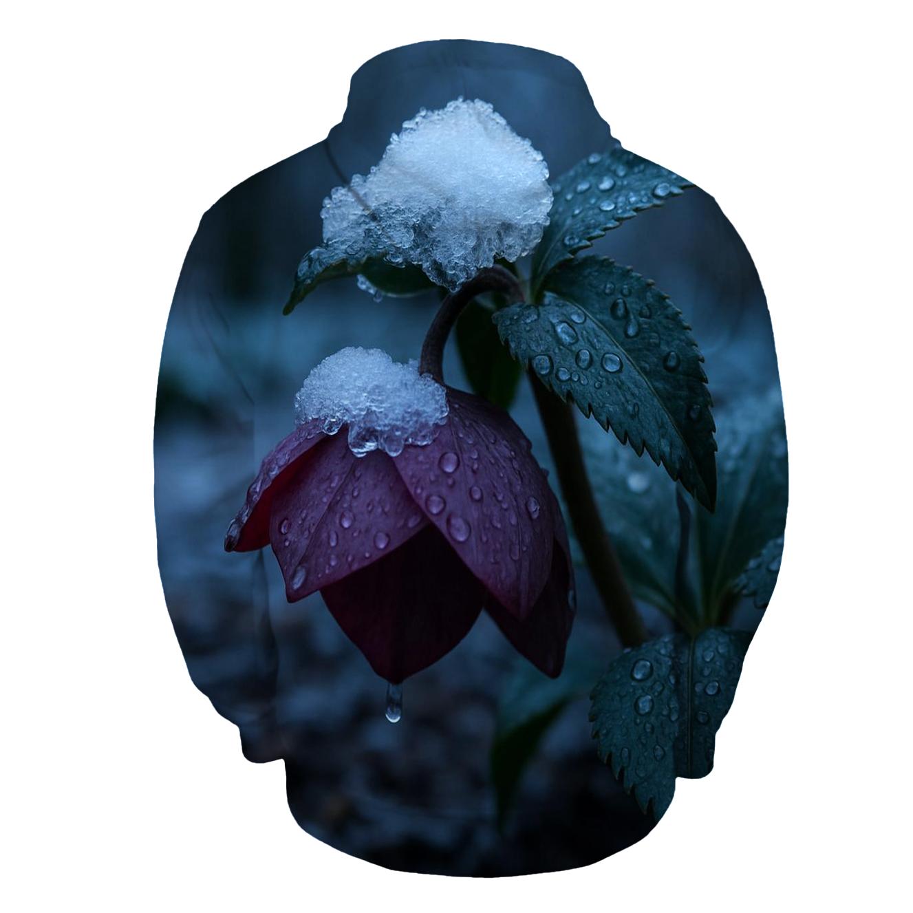 Hellebore Bloom After Wet Snowfall hoodie designs