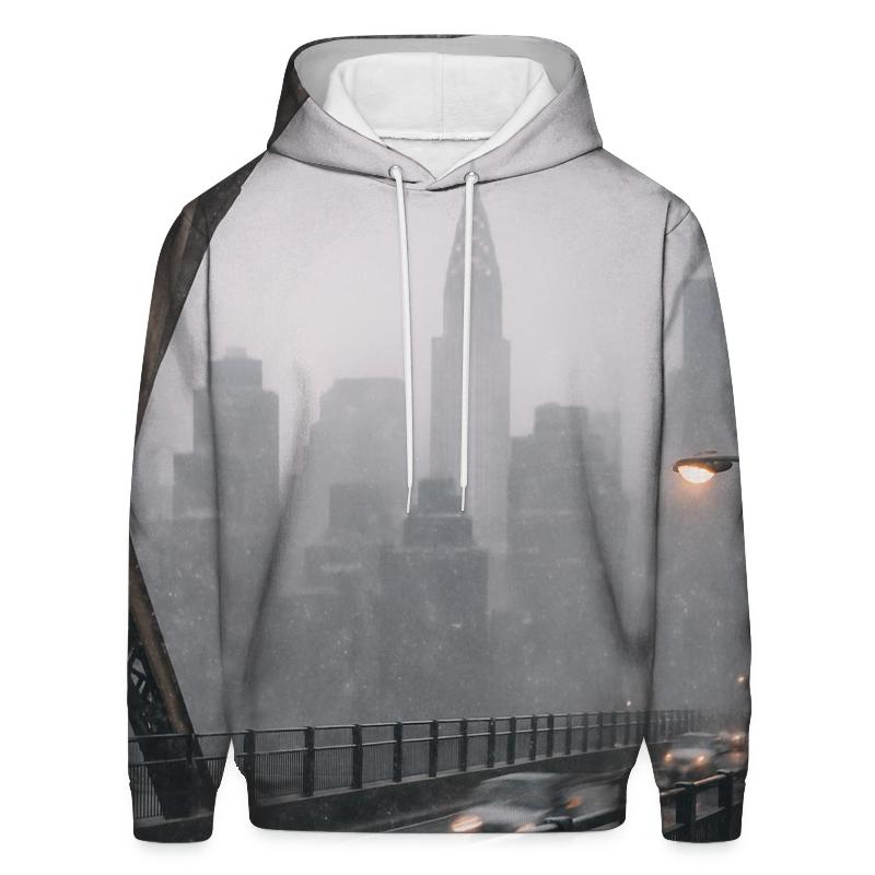 Snow Squall Over Midtown From Queensboro Bridge Walkway custom hoodies